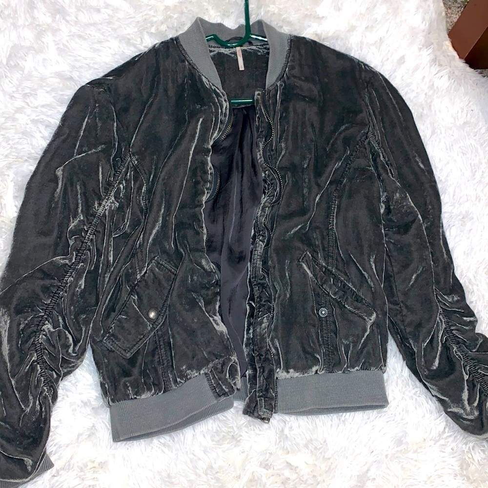 Free People Velvet Bomber jacket